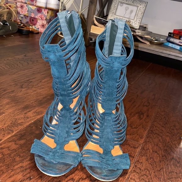 Shoe Republic LA tall green strappy sandals 8.5​​ - Picture 5 of 8